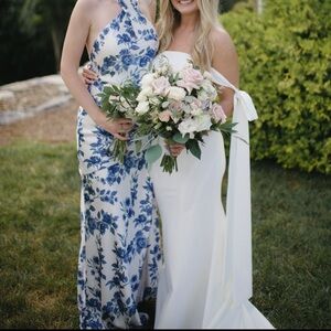 Athena Satin Floral Print Dres- size 4 regular length